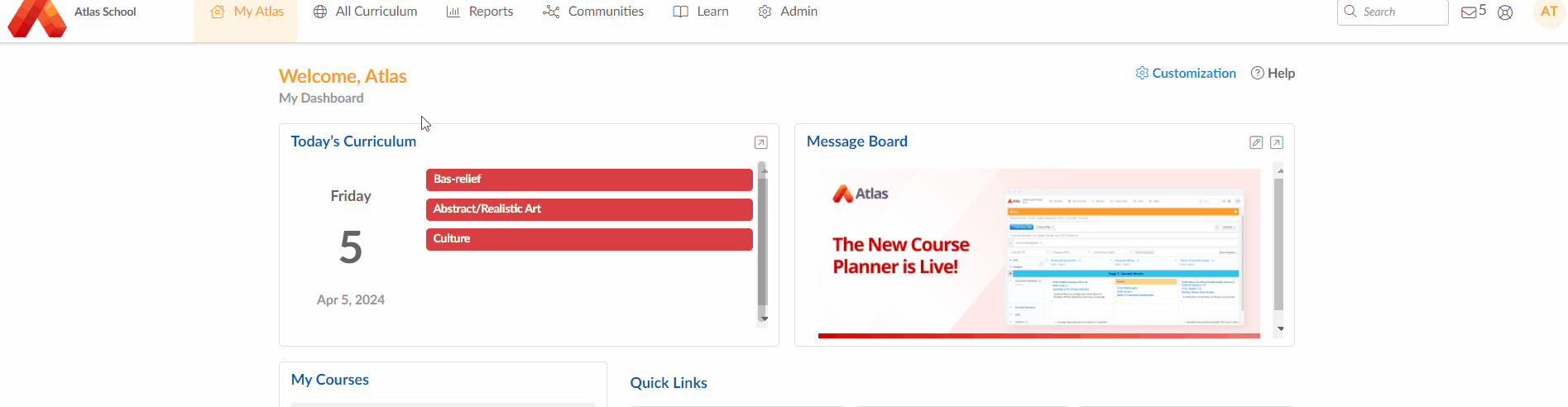 My Courses > Lessons with no Units – Atlas Help Center