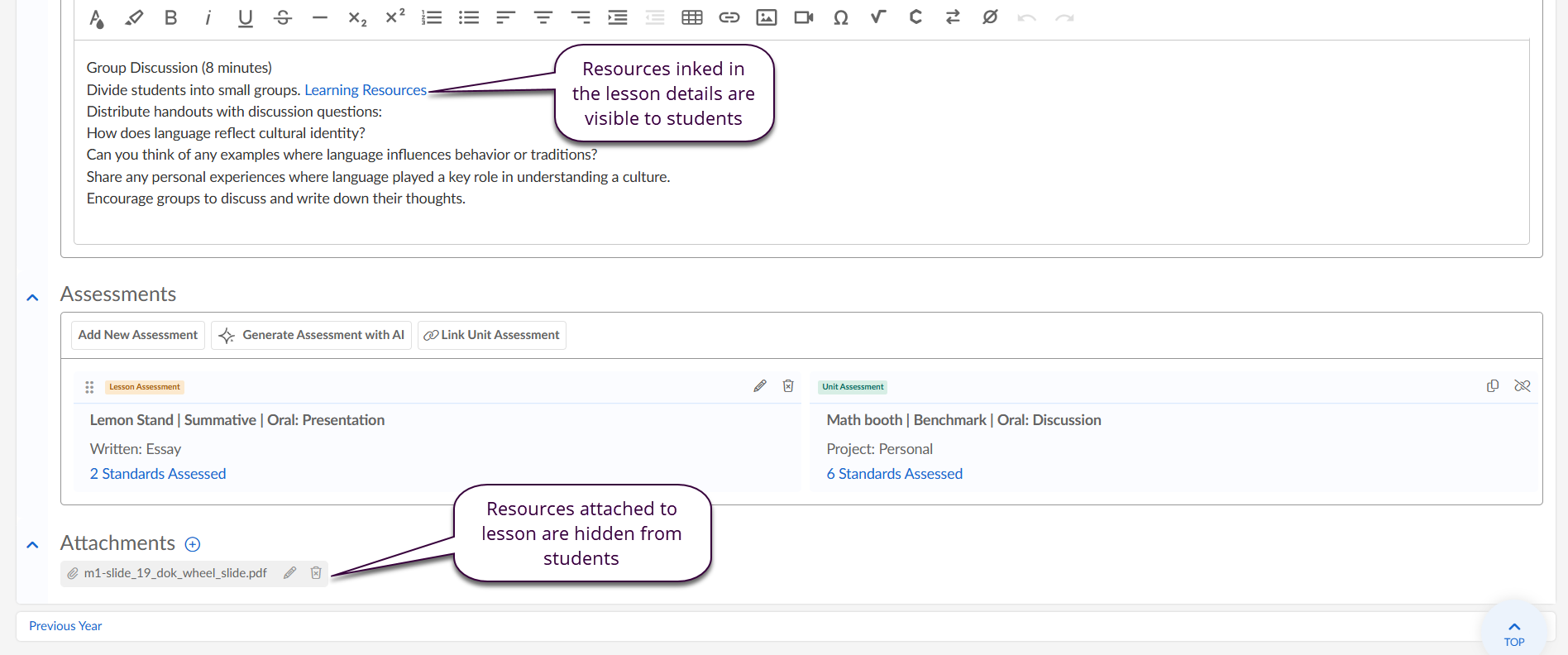 Captura de pantalla: Recursos visibles tanto para los colaboradores del curso como para los estudiantes.
