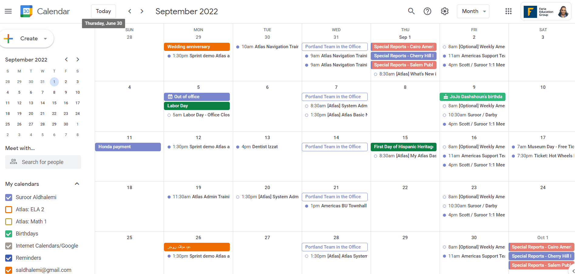 Captura de pantalla: La conexión a tu Google Calendar es una conexión unidireccional.