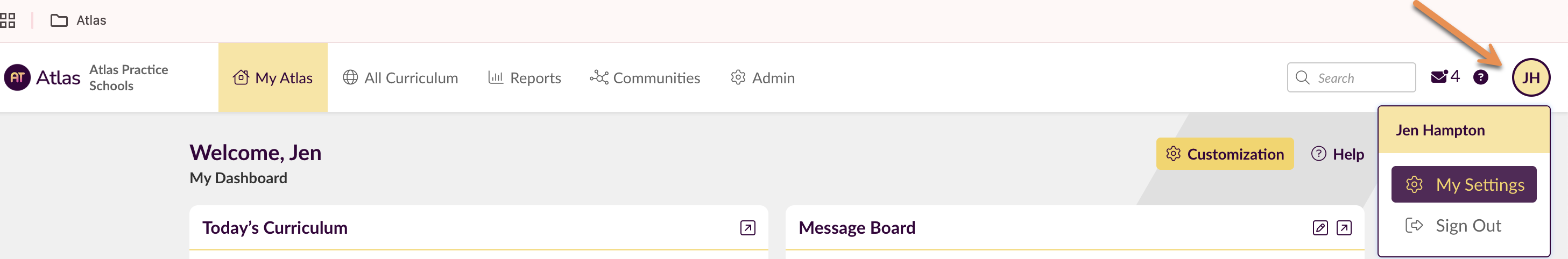 Captura de pantalla: Mi configuración te permite cambiar tu contraseña y dirección de correo electrónico, y actualizar tus preferencias de notificación del plan de estudios.